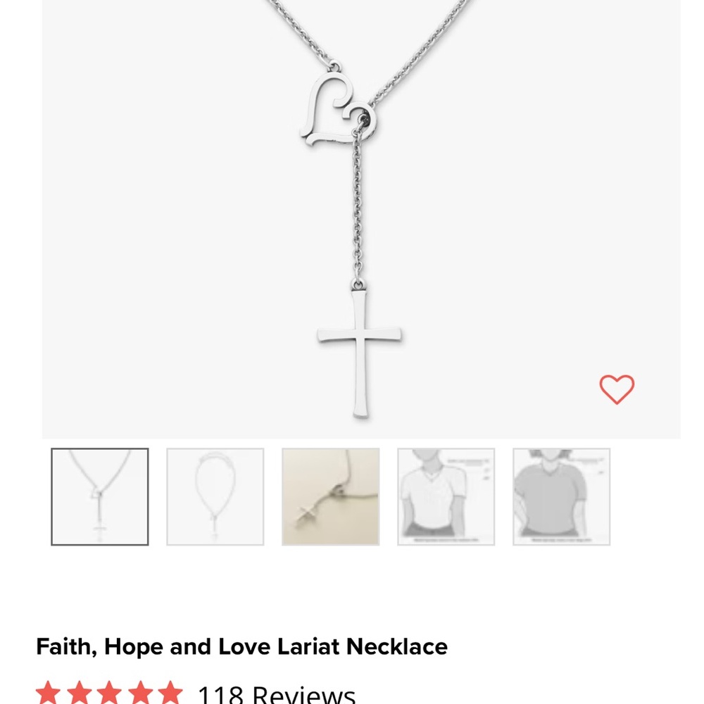 James Avery Silver Faith Hope and Love Lariat Necklace
